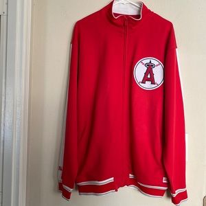 Mens size Large Los Angeles Angels of Anaheim zip up - 100% polyester- clean